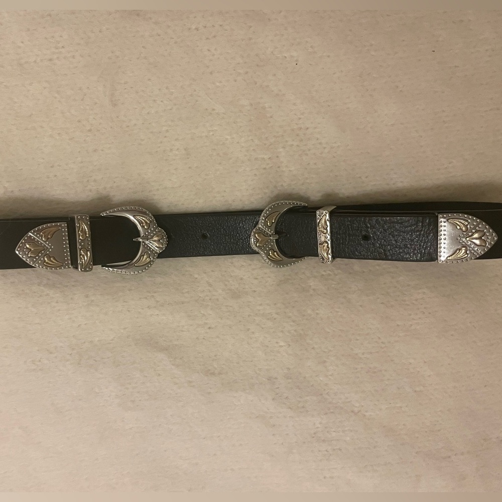 MAJE WESTERN DOUBLE BUCKLE BELT (NEW) SIZE 2